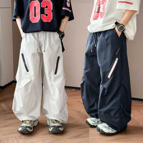 男童裤子2026夏装新款儿童速干长裤薄款防蚊裤潮酷中大童工装裤薄