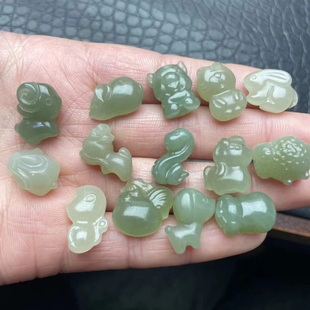 天然原矿玉石保真和田玉十二生肖吊坠提溜手机链配饰配件钥匙扣