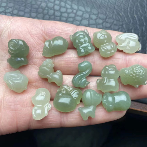 天然原矿玉石保真和田玉十二生肖吊坠提溜手机链配饰配件钥匙扣