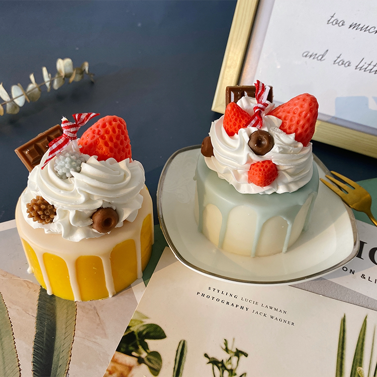 手作ins可爱香薰蜡烛蛋糕形状暖心生日礼物节日送礼闺蜜朋友礼盒