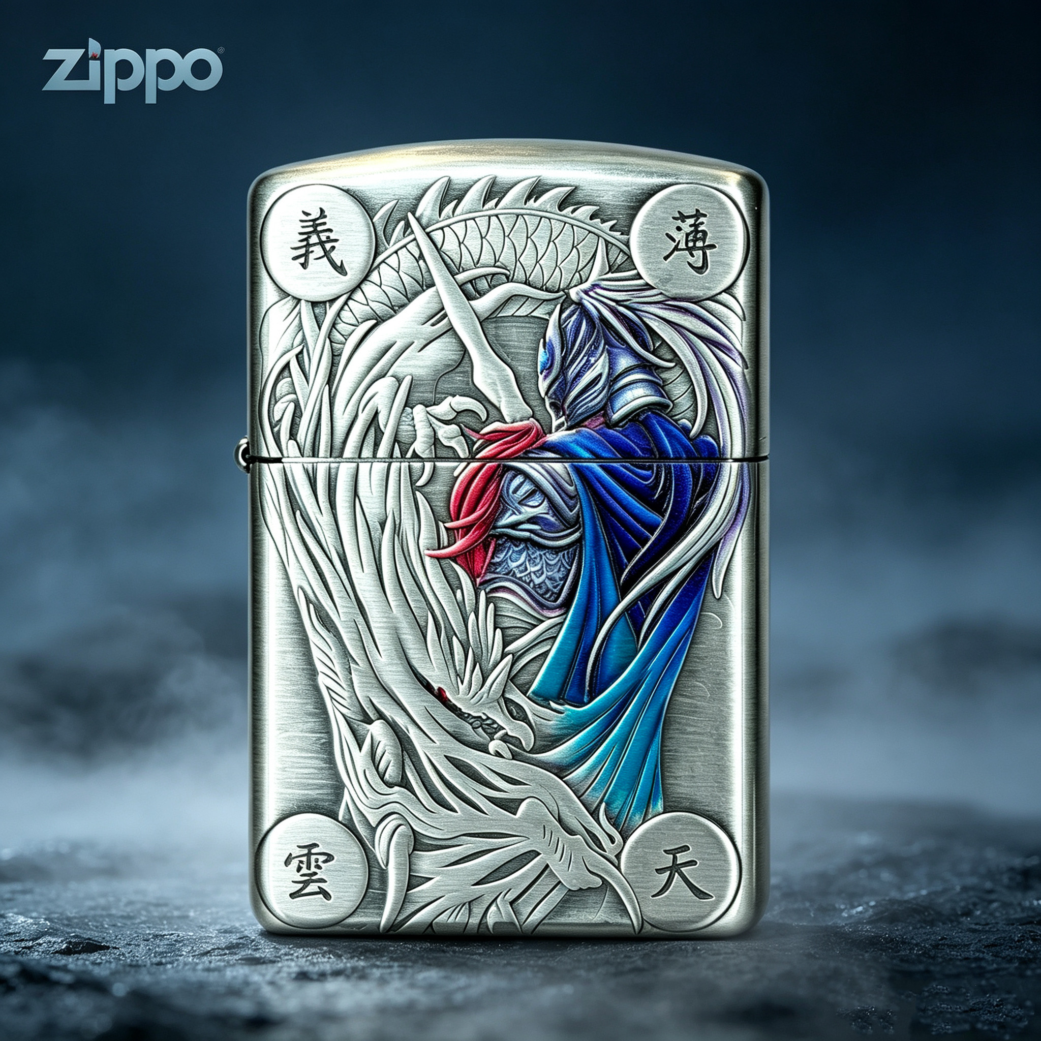 Zippo/之宝官方原装正版盔甲浮雕彩绘赵云防风打火机送男生礼物