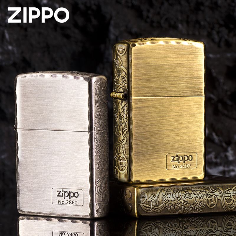 ZIPPO/之宝打火机官方正品防风古银三面招财貔貅男士友生日礼物