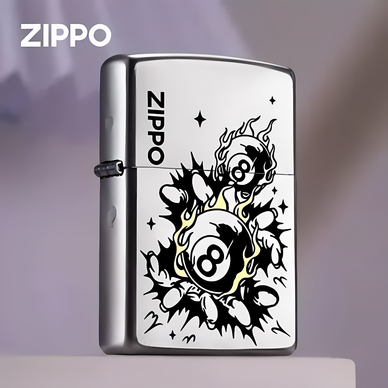 Zippo打火机 爆裂黑八台球正品防风煤油生日礼物送好朋友送好兄弟