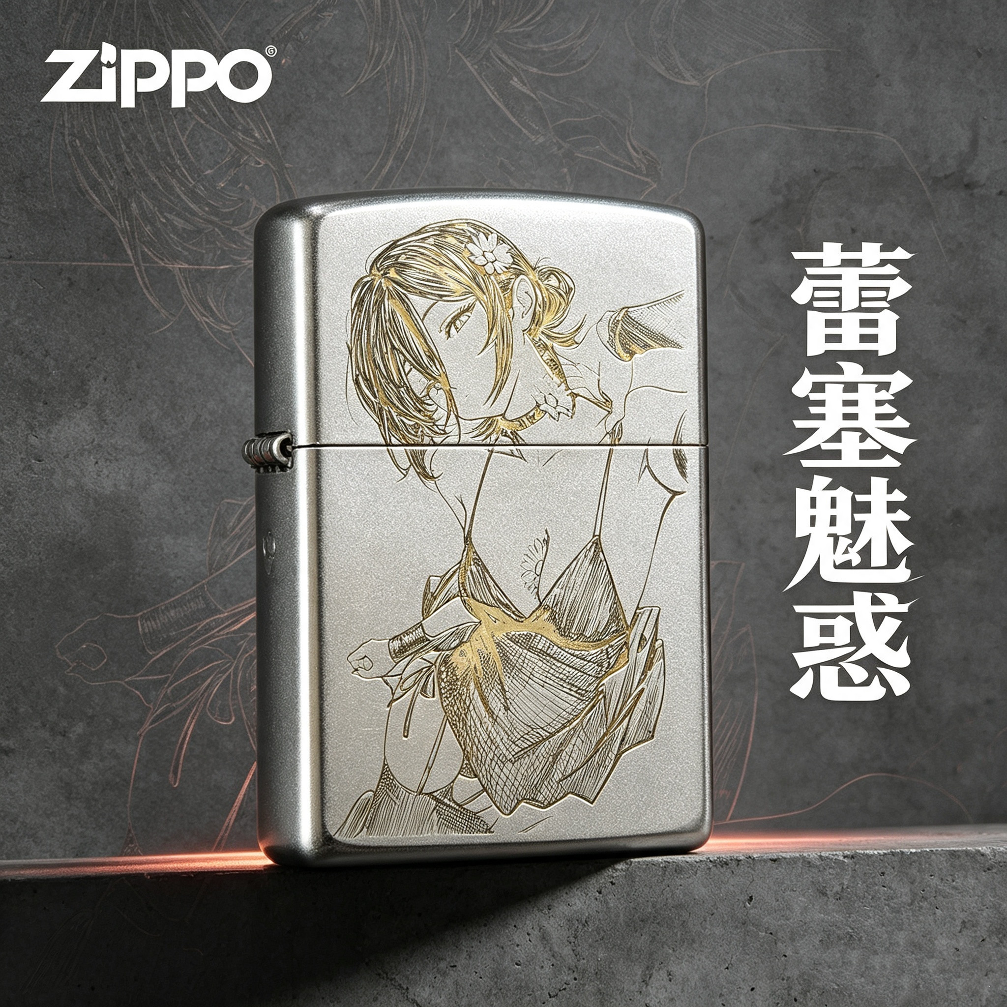 zippo/之宝正品打火机蕾塞魅惑神雕防风打火机送男生礼物