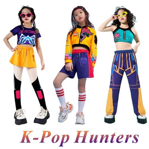 K-Pop K-Pop猎人女团Cos服装Rumi Mirazoi二维动画套装儿童表演服