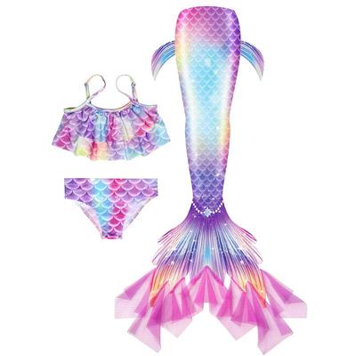 女童美人鱼尾巴2025新款分体泳衣