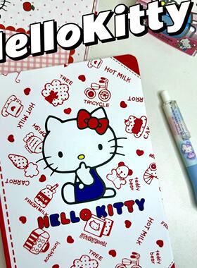 日系凯蒂猫hellokity笔记本彩色内页三丽鸥可爱学生a5记事本手账
