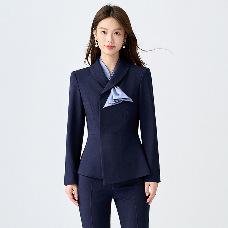 酒店前台接待职业正装工作服2025秋季高级感女士通勤长袖西服套装