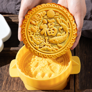 大號月餅?zāi)＞呤謮菏?3一斤2商用 老式 600g模型1模子300家用1000廣式