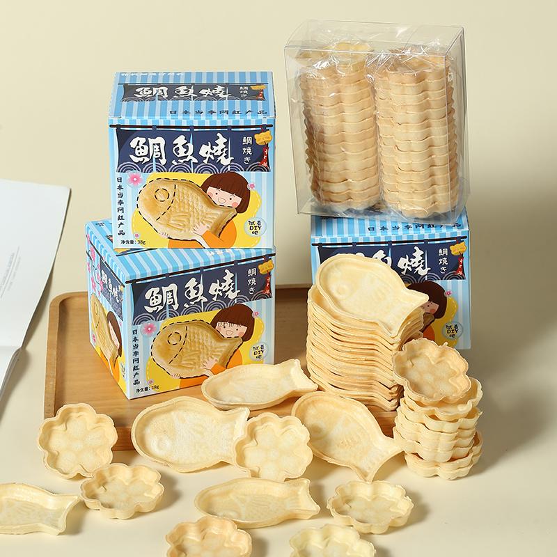 鱼形樱花糯米船饼壳半成品