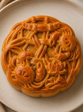 原创 蟹满楼75g月饼模具中式国潮广式流心冰皮月饼模按压式