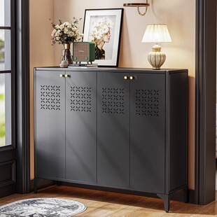 家用透气鞋柜玄关门口楼道收纳柜钢制防尘大容量鞋架子多层置物柜