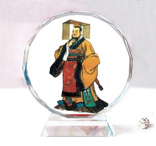 秦始皇嬴政水晶人像模型居家车载摆件 创意生日礼物纪念工艺品