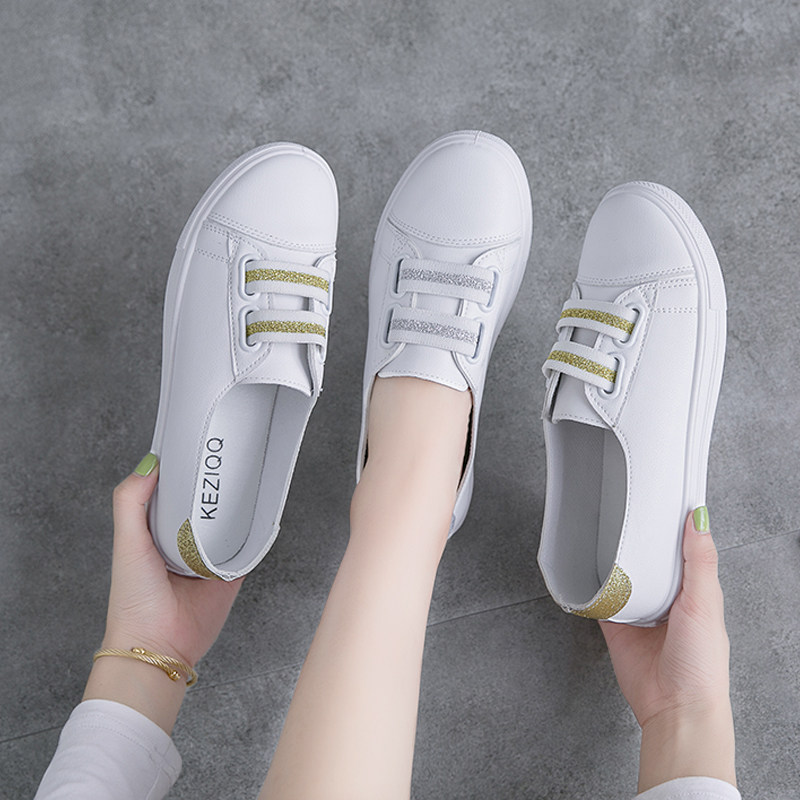2019 new pattern Elastic band Net Red White shoes Flat bottom leisure time skate shoes Versatile Lazy man ventilation Shallow mouth Single shoesin the Women's Shoes, Low shoes  category - from Buy2taobao.com to provide professional Taobao agent buy service