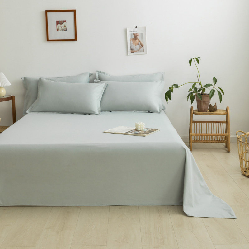 纯色床单简约精梳棉布料1.8加厚双人棉质被罩舒适可裸睡四季单u.