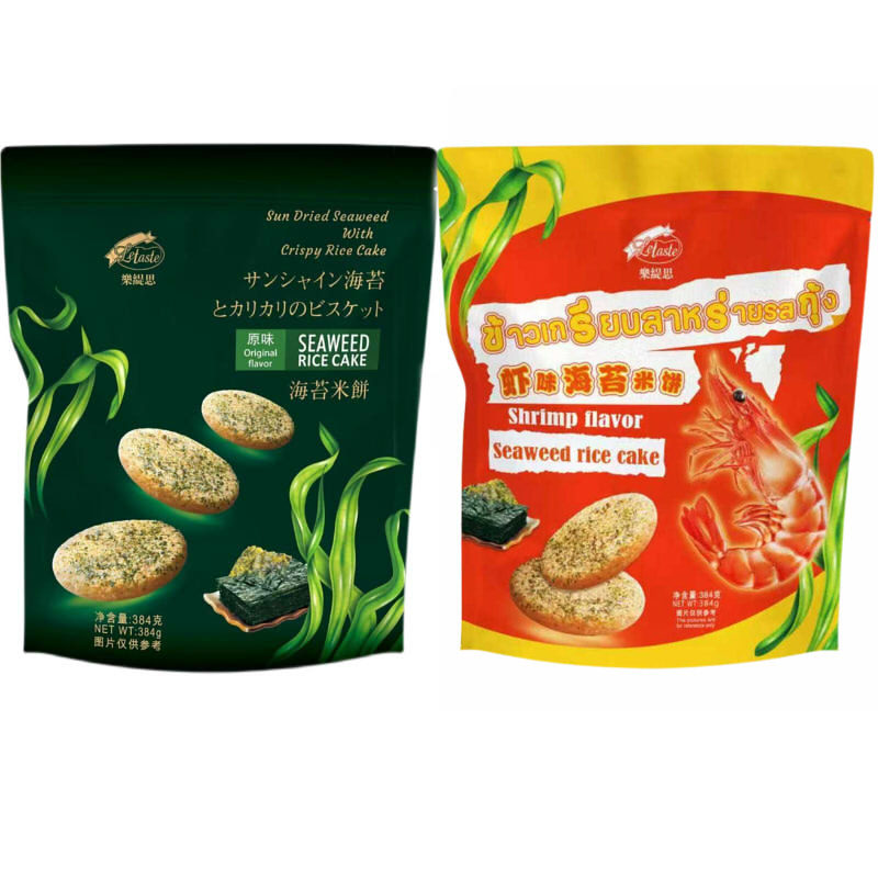 乐缇思海苔米饼独立包装网红休闲零食原味虾味海苔饼干薄脆384克