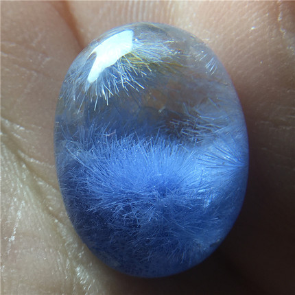 SH0005捡漏蓝发晶 天然巴西稀有蓝发晶星光裸石 吊坠
