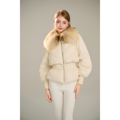 轻奢狐狸毛领短款羽绒服