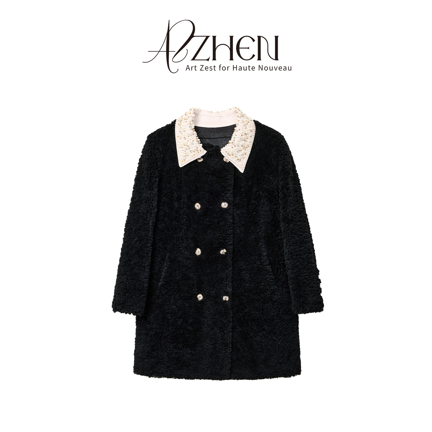 AZZHEN璀璨星芒100羊毛大衣