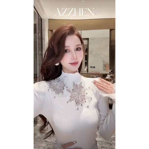 AZZHEN【星光情节】镂空刺绣重工蕾丝打底