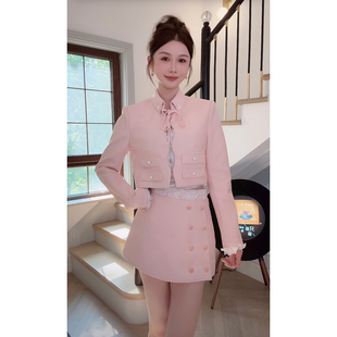 AZZHEN【格蕾旧梦】名媛法式高级感小香风外套半身裙女两件套套装