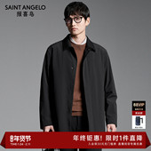 商场同款 报喜鸟25秋季 新款 男士 商务休闲内嵌棉风衣黑色外套男