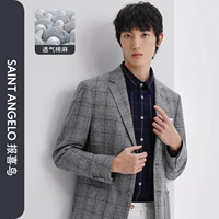 Baoxi Bird Brand Spring New Men Business Leisure Проверка перепродажа Swarm Supt Jacket Grey Men Два закрепленных западных сервера