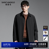 男士 新款 报喜鸟25秋季 商务休闲内嵌棉风衣黑色外套男 商场同款