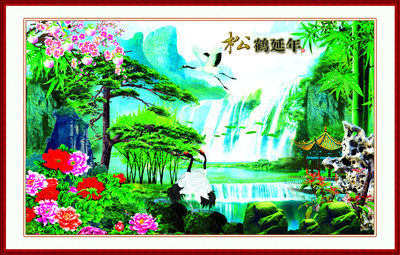 6大幅贴膜海报中堂画壁画挂画装饰画27副本120,190