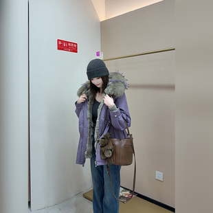 【小狐仙】冬季高端獭兔毛内胆一衣两穿收腰显瘦女士派克服