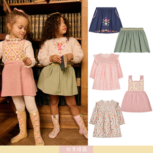 现货法国louise misha 25秋冬女童连衣裙半身裙 儿童纯棉有机棉裙