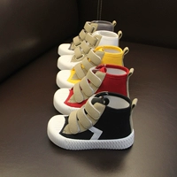 Тканевая высокая детская демисезонная обувь для мальчиков, детские кроссовки для отдыха, в корейском стиле
