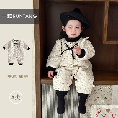 婴儿衣服冬装连体衣爬服