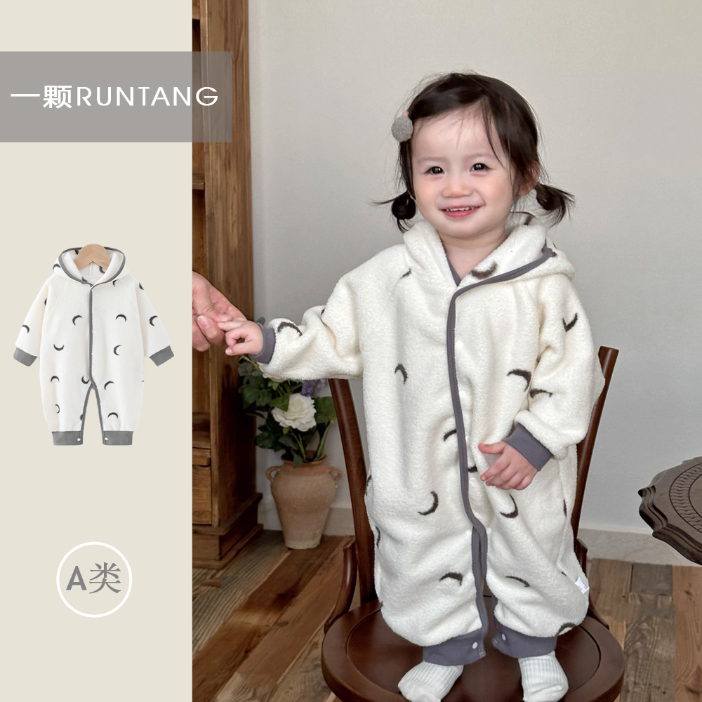 婴儿秋季长袖连体家居服睡衣