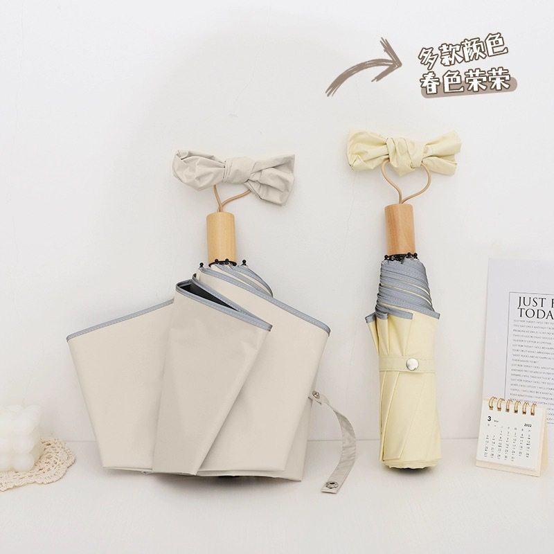 韩版雨伞晴雨两用折叠黑胶太阳伞防晒防紫外线女学生遮阳伞反光条