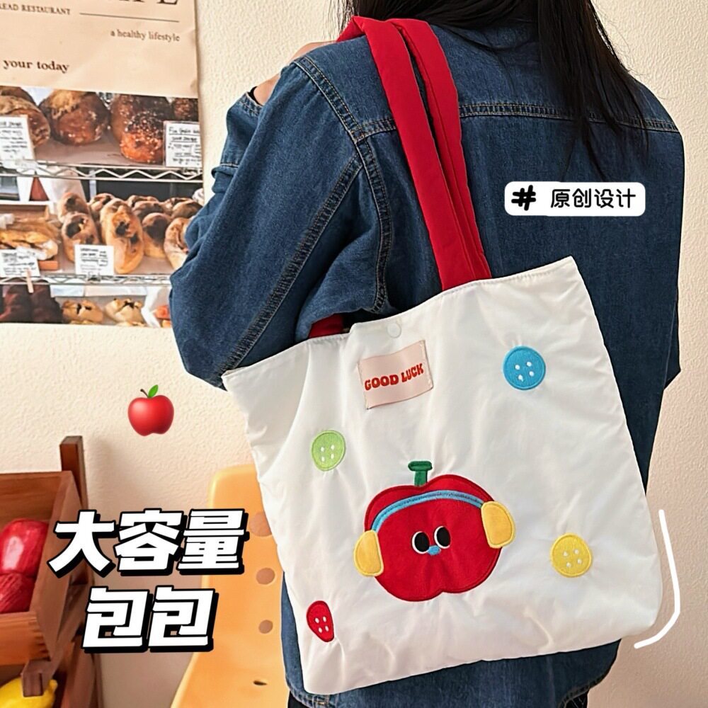 超萌春夏季百搭单品刺绣包包时尚通勤小众大容量单肩少女心手提袋