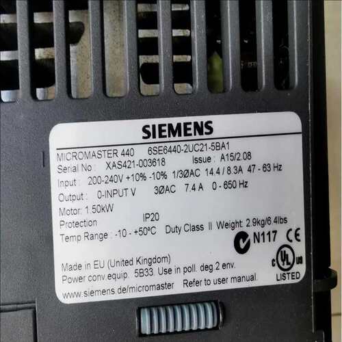 议价6SE6440-2UC21-5BA1， MICROMASTER 440 变频器（当前电子）
