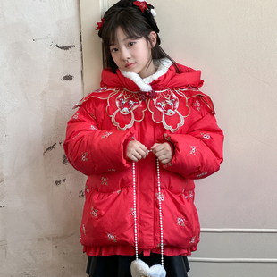 韦氏【设计师款】2025新女童宝宝儿童羽绒服白鸭绒中国风时尚款