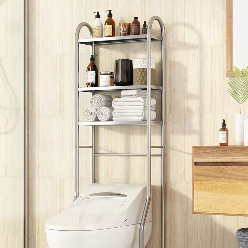 卫生间不锈钢马桶上方置物架洗衣机收纳神器厕所坐便器架子落地