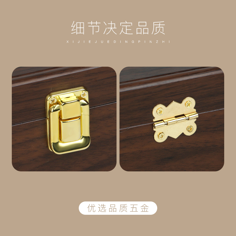 红酒包装盒空盒定制胡桃木色手提2瓶红酒礼盒木盒高档红酒礼品盒