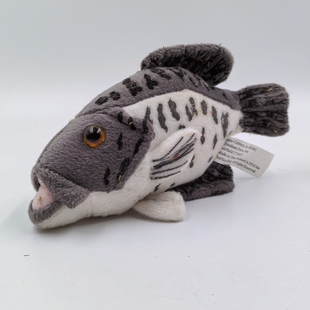 野生动物~美国cabin critters原单仿真黑鲈鱼 深海鱼毛绒玩具公仔