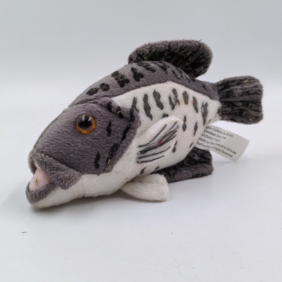 野生动物~美国cabin critters原单仿真黑鲈鱼 深海鱼毛绒玩具公仔
