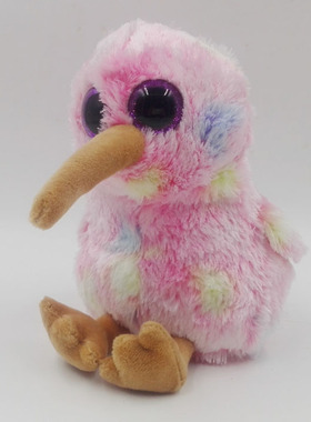 美国TY原单~仿真鸟类新西兰特有 几维鸟kiwi 大眼睛毛绒玩具公仔