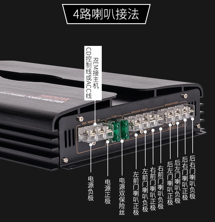 1200瓦通用汽车音响改装2.1低音炮4.0声道DIY12V功放车载大功率功