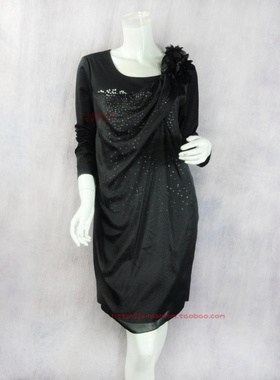 140元2件!M*MANCO 玛*曼可 胸花烫钻装饰女秋冬连衣裙95103972