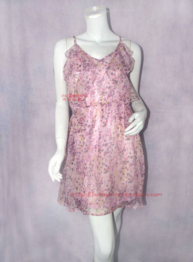 100元2件清仓!ZOKO倬可儿女夏荷叶边吊带清新女人味连衣裙L1031