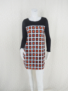 针梭拼女秋冬羊毛针织连衣裙 100元 正品 卡VON KC1M565 2件清仓