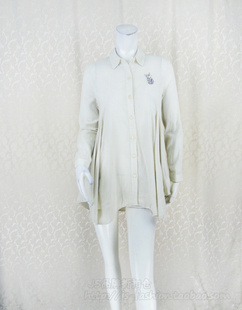 中长衬衫 140元 女春秋棉混纺不规则点点印花长袖 卡VON 3D068WL 2件