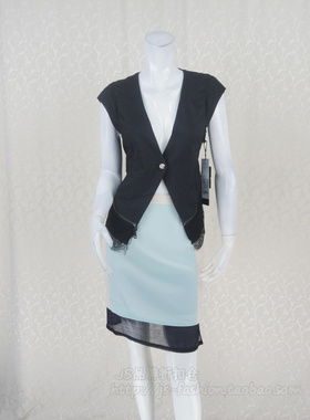 100元3件!MOCANO摩卡奴正品女春夏苎麻棉蕾丝荷叶边短袖外套40214