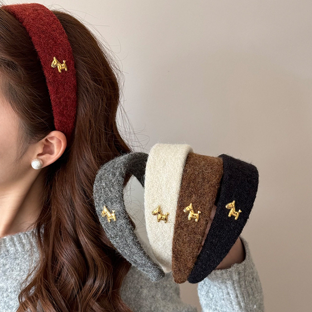 新年款高级感不勒头发卡头箍头饰温柔红色毛呢宽边金标小马发箍女,美发护发/假发,假发发箍,淘宝优惠券,粉丝福利购,淘宝优惠卷